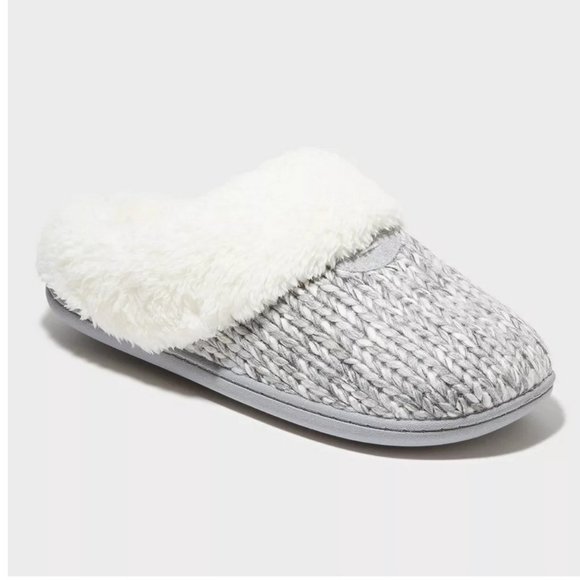 dluxe by dearfoams Women's Carol Scuff Slide Slipper Gray - Picture 1 of 6